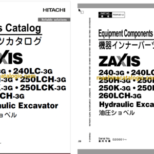 Hitachi ZX240-3G,ZX240LC-3G,ZX250H-3G,ZX250LCH-3G,ZX250K-3G,ZX250LCK-3G,ZX260LCH-3G Hydraulic Excavator Full Parts Catalog