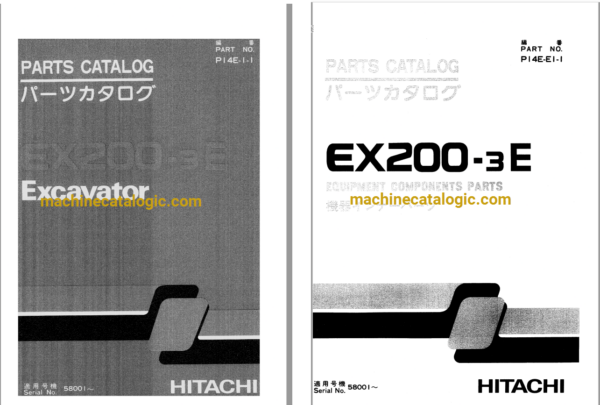 Hitachi EX200-3E Excavator Full Parts Catalog