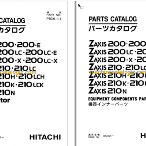 Hitachi ZX200,210 Classes Excavator Full Parts Catalog