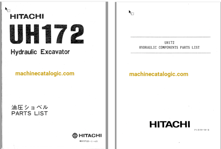 Hitachi UH172 Hydraulic Excavator Full Parts Catalog
