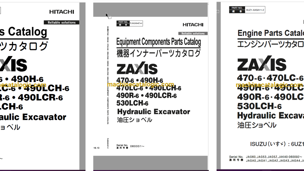 Hitachi ZX470-6,ZX470LC-6,ZX490H-6,ZX490LCH-6,ZX490R-6