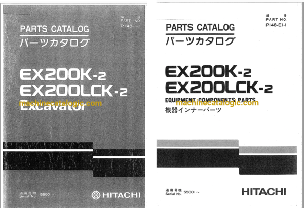 Hitachi EX200K-2,EX200LCK-2 Excavator Full Parts Catalog