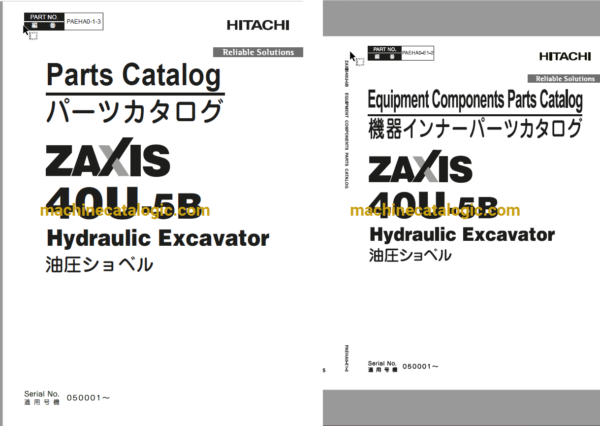 Hitachi ZX40U-5B Full Parts Catalog