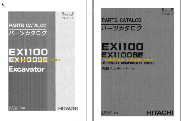 Hitachi EX1100,EX1100BE Excavator Full Parts Catalog