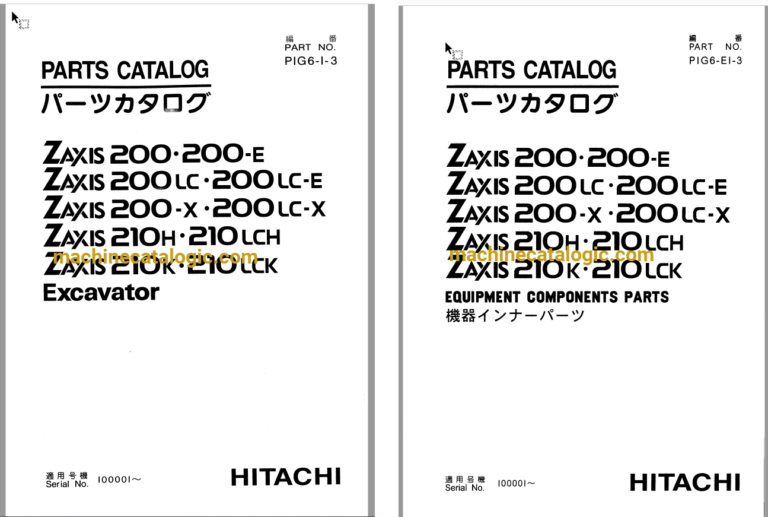 Hitachi ZX200,ZX200-E,ZX200LC,ZX200LC-E,ZX200-X,ZX200LC-X,ZX210H,ZX210LCHZX,210K,ZX210LCK Excavator Full Parts Catalog