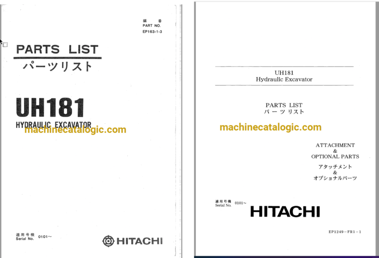 Hitachi UH181 Hydraulic Excavator Full Parts Catalog