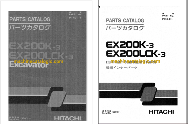 Hitachi EX200K-3,EX200LCK-3 Excavator Full Parts Catalog