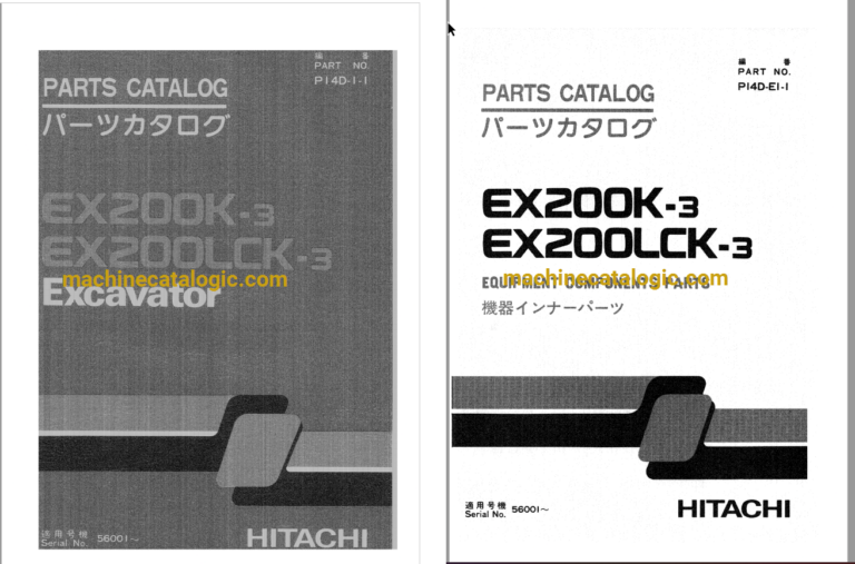 Hitachi EX200K-3,EX200LCK-3 Excavator Full Parts Catalog