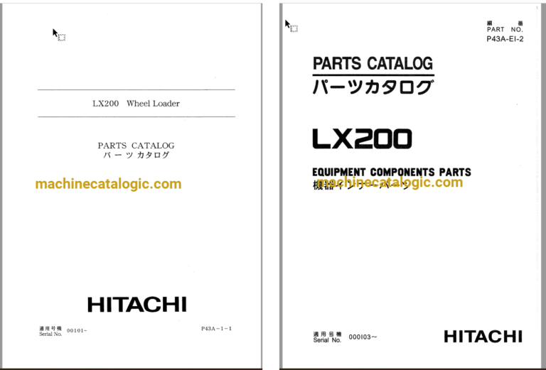 Hitachi LX200 Wheel Loader Full Parts Catalog