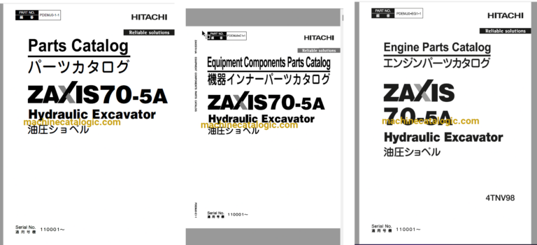 Hitachi ZX70-5A Hydraulic Excavator Full Parts Catalog