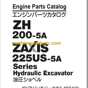 Hitachi ZH200-5A, 225US-5A Series ISUZU(4HK1-XKSA03) Engine Parts Catalog