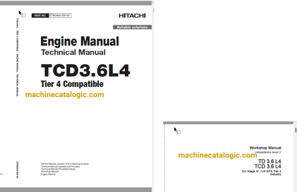 Hitachi TCD3.6L4 Tier 4 Compatible Engine Technical and Workshop Manual