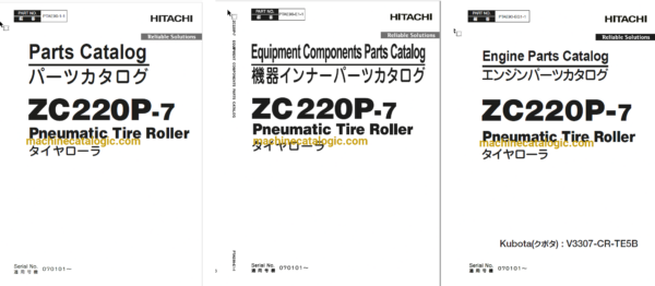 Hitachi ZC220P-7 Full Parts and Engine Parts Catalog