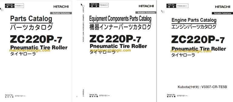 Hitachi ZC220P-7 Full Parts and Engine Parts Catalog