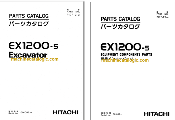 Hitachi EX1200-5 Excavator Full Parts Catalog