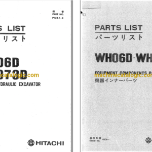 Hitachi WH06D,WH073D Wheeled Hydraulic Excavataor Full Parts Catalog