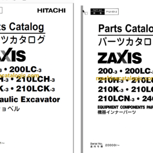 Hitachi ZX200-3,200LC-3,210H-3,210LCH-3,210K-3,210LCK-3,210LCN-3,240N-3 Hydraulic Excavator Full Parts Catalog