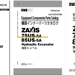 Hitachi ZX75US-5A,ZX85US-5A Hydraulic Excavator Full Parts and Engine Parts Catalog