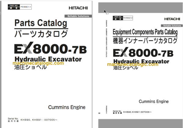 Hitachi EX8000-7B Cummins Engine Full Parts Catalog