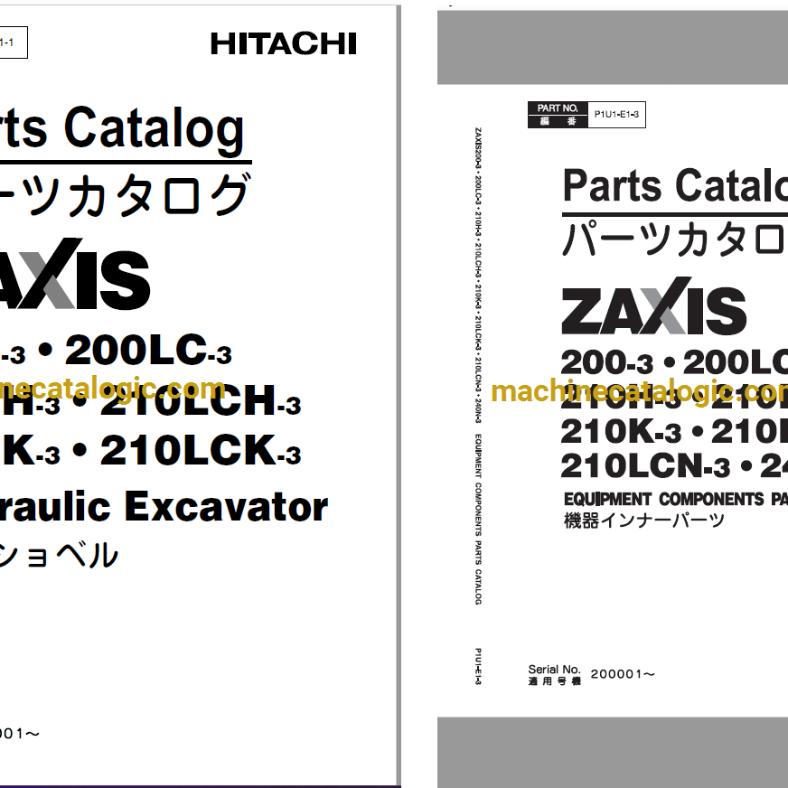 Hitachi ZX200-3,ZX200LC-3,ZX210H-3,ZX210LCH-3,ZX210K-3