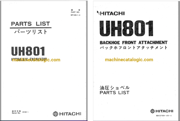 Hitachi UH801 Hydraulic Excavator Full Parts Catalog