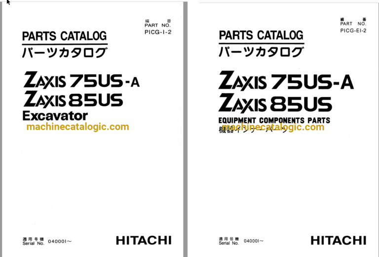 Hitachi ZX75US-A, ZX85US Excavator Full Parts Catalog