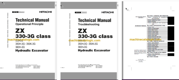 Hitachi ZX330-3G,ZX350H-3G,ZX350K-3G,ZX360H-3G Hydraulic Excavator Technical and Workshop Manual