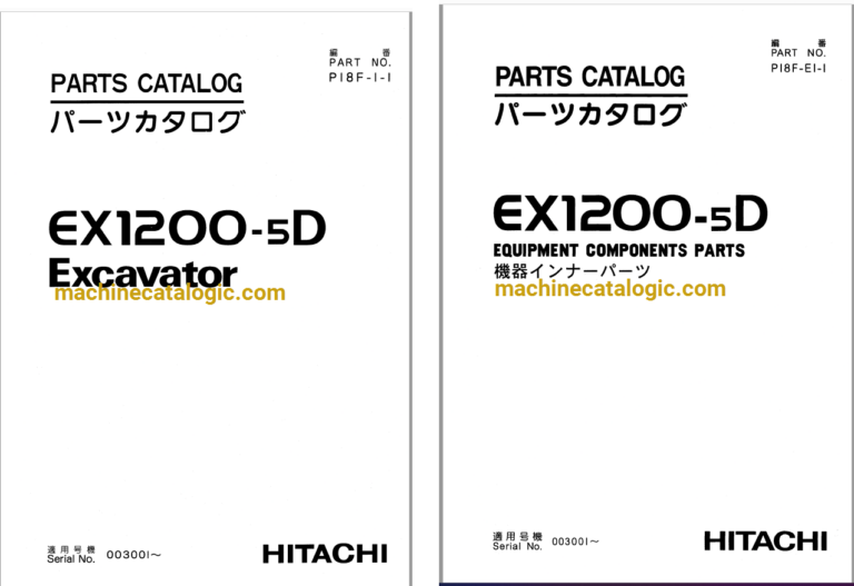 Hitachi EX1200-5D Excavator Full Parts Catalog