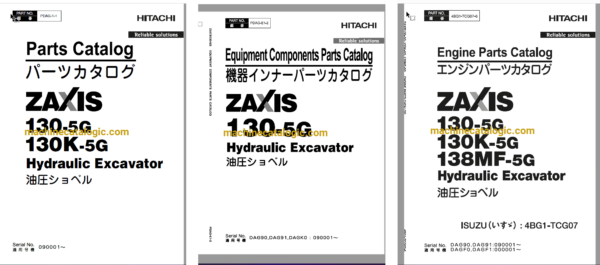 Hitachi ZX130-5G ,ZX130K-5G Hydraulic Excavator Full Parts and Engine Parts Catalog