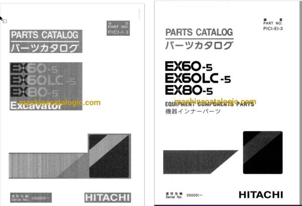 Hitachi EX60-5,EX60LC-5,EX80-5 Excavator Full Parts Catalog