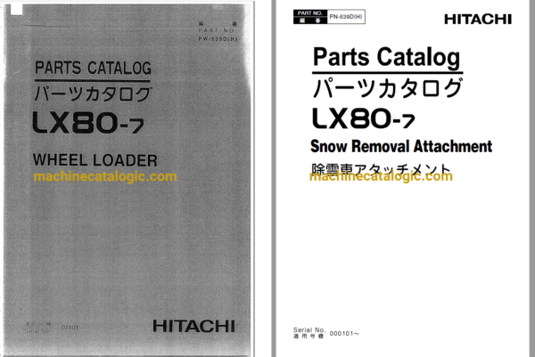 Hitachi LX80-7 Wheel Loader Full Parts Catalog