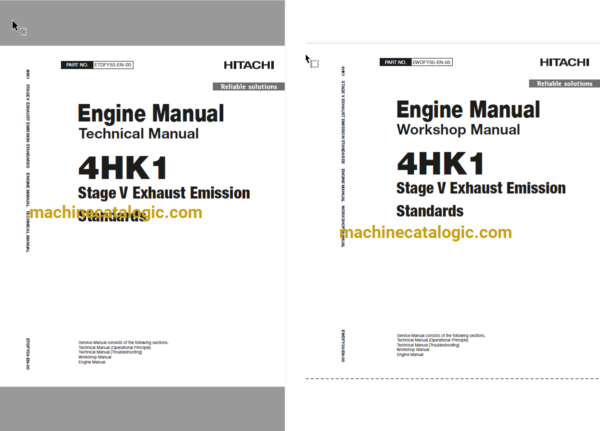 Hitachi 4HK1 Stage V Exhaust Emission Standards Technical and Workshop Engine Manual