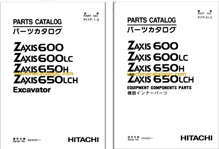 Hitachi ZX600,ZX600LC,ZX650H,ZX650LCH Excavator Full Parts Catalog