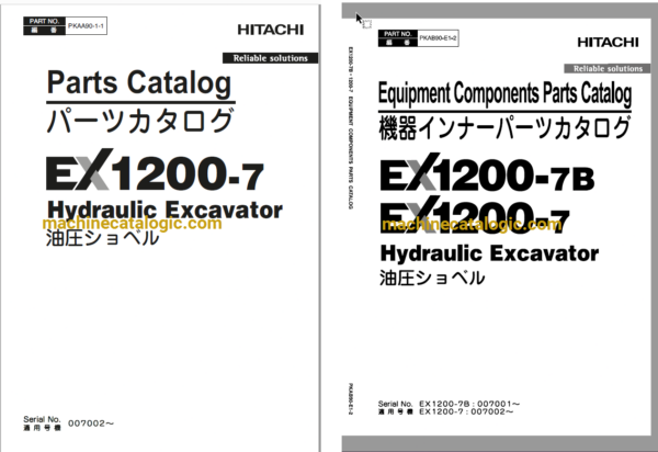 Hitachi EX1200-7 Hydraulic Excavator Full Parts Catalog