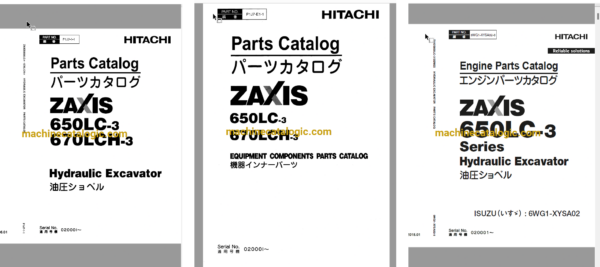 Hitachi ZX650LC-3,ZX670LCH-3 Hydraulic Excavator Full Parts and Engine Parts Catalog