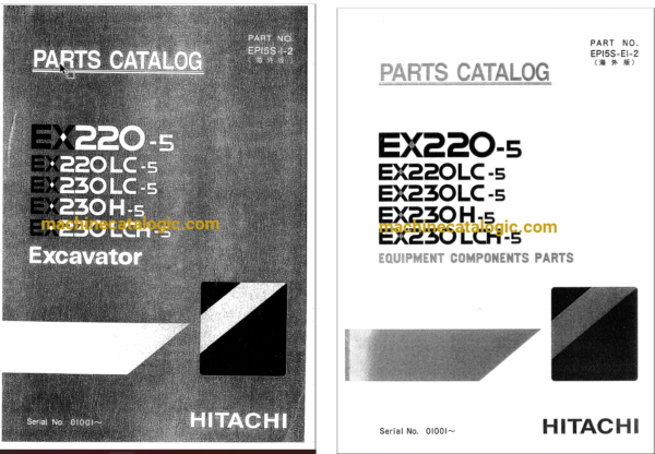 Hitachi EX220-5,EX230H-5,EX230K-5,EX220LC-5,EX230LCH-5,EX230LCK-5 Excavator Full Parts Catalog