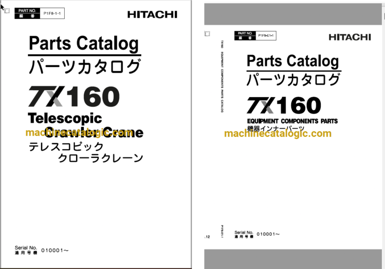 Hitachi TX160 Telescopic Crawler Crane Full Parts Catalog