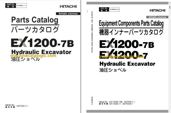 Hitachi EX1200-7B Hydraulic Excavator Full Parts Catalog