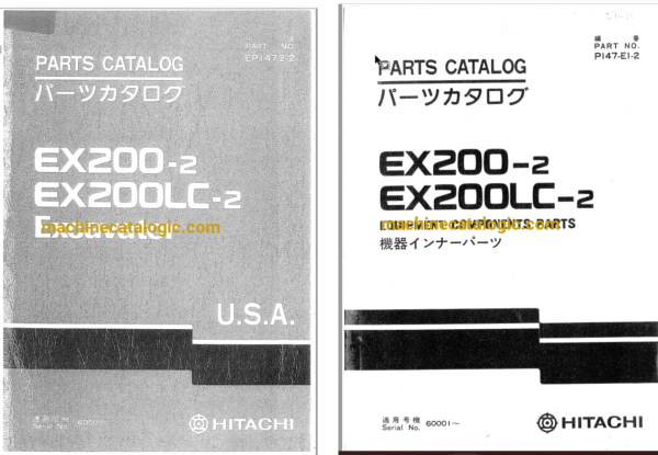 Hitachi EX200-2, EX200LC-2 Excavator Full Parts Catalog