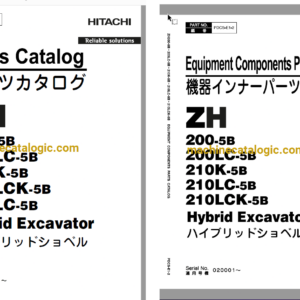 Hitachi ZH200-5B,ZH200LC-5B,ZH210K-5B,ZH210LCK-5B,ZH210LC-5B Hybrid Excavator Full Parts Catalog