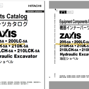 Hitachi ZX200-5A,ZX200LC-5A,ZX210H-5A,ZX210K-5A,ZX210LCH-5A,ZX210LCK-5A Hydraulic Excavator Full Parts Catalog