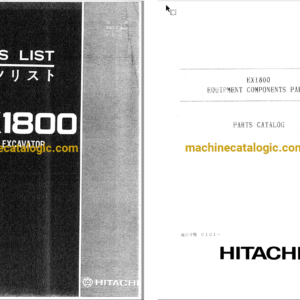 Hitachi EX1800 Hydraulic Excavator Full Parts Catalog