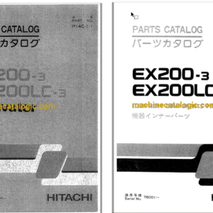 Hitachi EX200-3,EX200LC-3 Excavator Full Parts Catalog