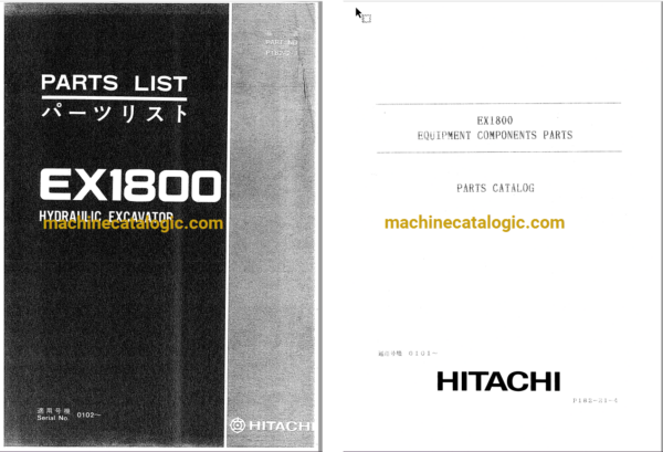 Hitachi EX1800 Hydraulic Excavator Full Parts Catalog