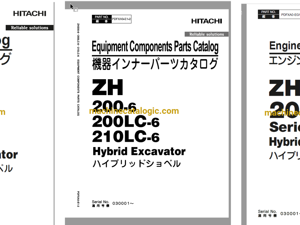 Hitachi ZH200-6 Series Hybrid Excavator Full Parts and Engine Parts Catalog  – Machine Catalogic