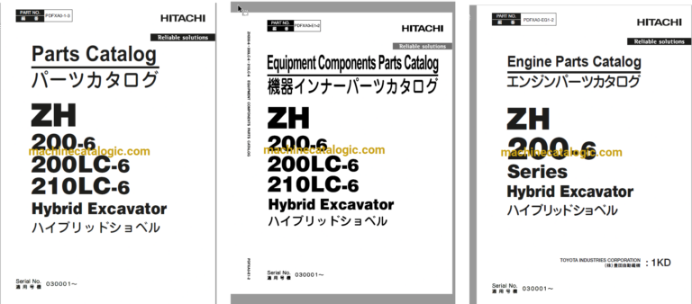 Hitachi ZH200-6 Series Hybrid Excavator Full Parts and Engine Parts Catalog