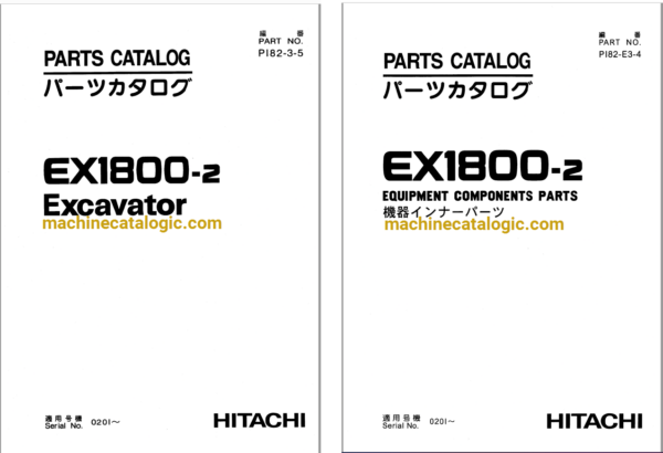 Hitachi EX1800-2 Excavator Full Parts Catalog