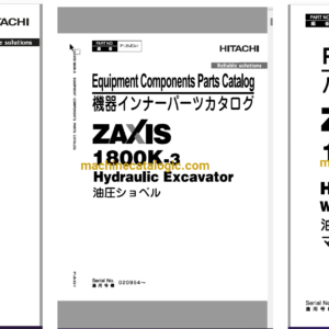 Hitachi ZX1800K-3 High Reach Demolition Machine Full Parts Catalog