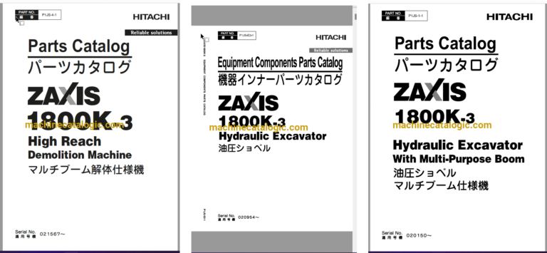Hitachi ZX1800K-3 High Reach Demolition Machine Full Parts Catalog