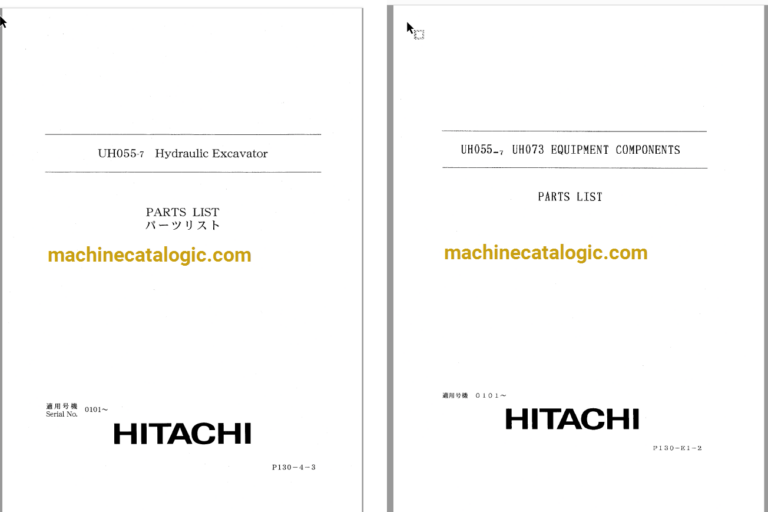 Hitachi UH055-7 Hydraulic Excavator Full Parts Catalog
